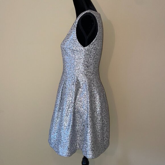 J.O.A. Silver Metallic Sleeveless Fit & Flare Party Dress – Size L - Picture 4 of 13